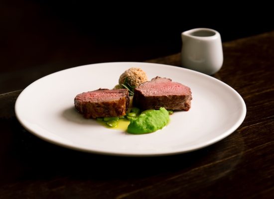 a plate of food on a table