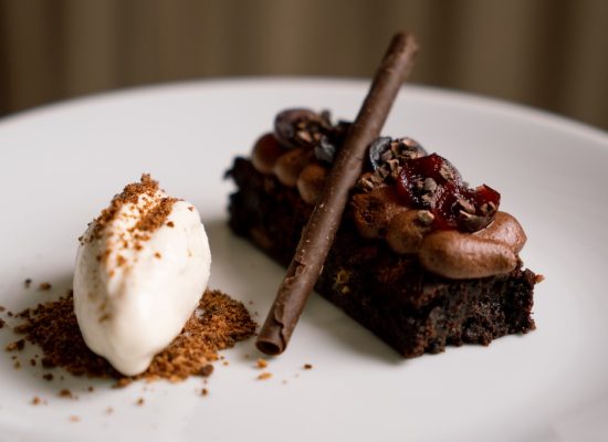 a plate of desserts