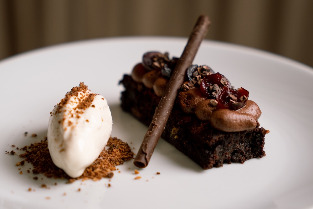 a plate of desserts
